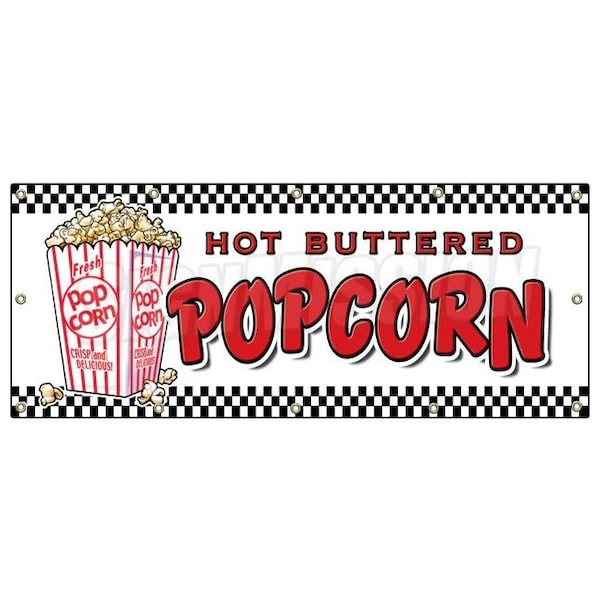 POPCORN BANNER SIGN stand cart concession signs